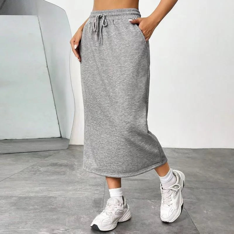 Silk-like Midi Skirt